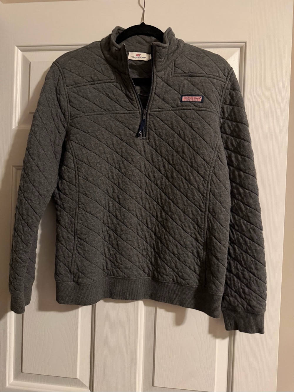 Vineyard Vines Quilted Half-Zip Sweater - Charcoal Gray